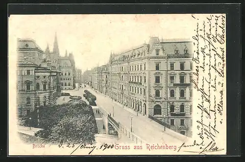 AK Reichenberg / Liberec, Brücke