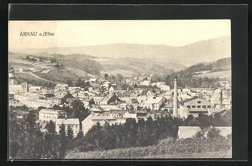 AK Arnau / Hostinne, Panoramablick vom Berg