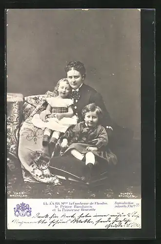 AK LL. AA. RR. M. la Comtesse de Flandre, le Prince Bandouin et la Princesse Henriette