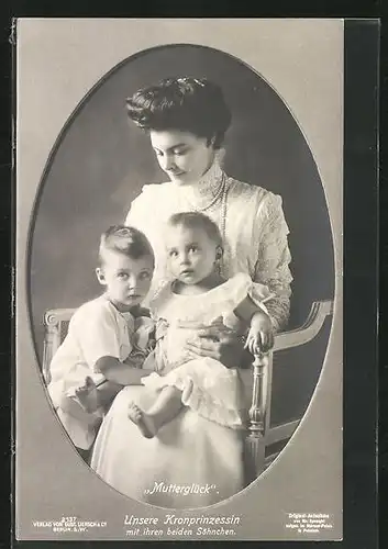 AK Kronprinzessin Cecilie mit ihren beiden Söhnen