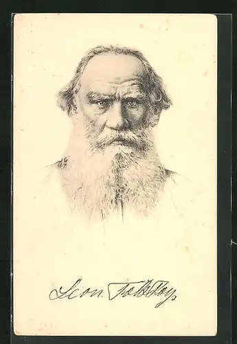 AK Portrait des Schriftstellers Graf Leo Tolstoi