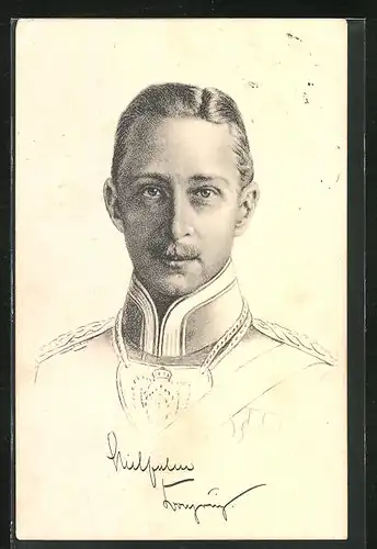 AK Kronprinz Wilhelm von Preussen als junger Mann in Uniform