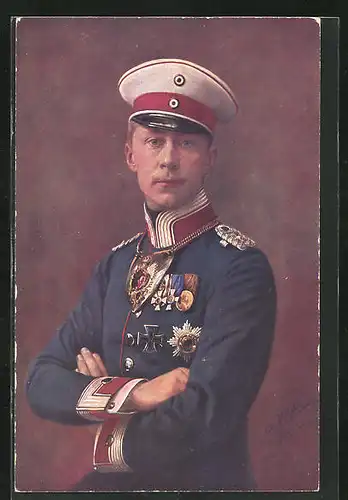 AK Portrait Kronprinz Wilhelm von Preussen in Uniform