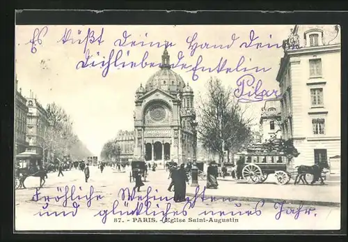 AK Paris, mit Autograph von Maria del Pilar