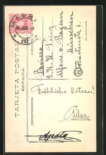 AK Segovia, mit Autograph von Maria del Pilar