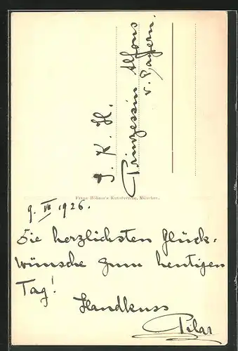 AK El Pardo, mit Autograph von Maria del Pilar