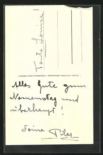 AK Gabès, mit Autograph von Maria del Pilar