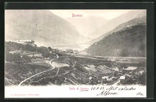 AK Bormio, Autograph von Prinz Alfons von Bayern