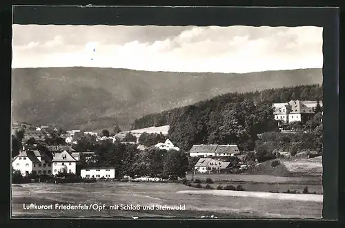 AK Friedenfels / Opf., Gesamtansicht mit Schloss und Steinwald