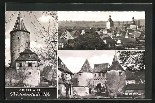 AK Prichsenstadt / Ufr., Eulenturm, Altes Stadttor, Stadtansicht