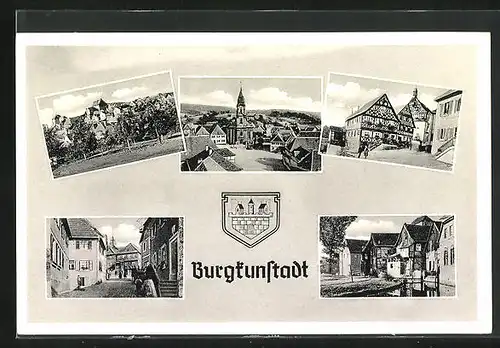 AK Burgkunstadt, verschiedene Ansichten, Wappen