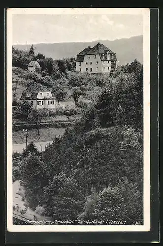 AK Heimbuchenthal / Spessart, Teilansicht mit Gasthaus Sonnenblick