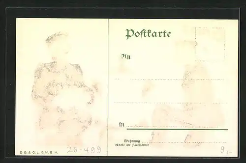 Künstler-AK Bruno Bürger & Ottillie Nr. 7156: Zwei Soldaten mit Würsten und Lebensmittelmarke