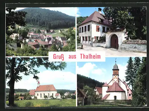 AK Thalheim, Kirche, Gebäudeansicht, Ortspartie