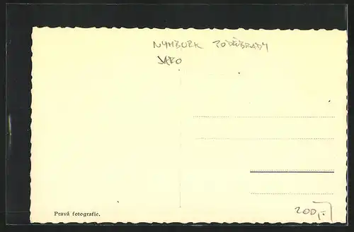 AK Lázne Sadská, Ortspartie mit Kirche