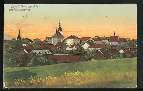 AK Uhlirské Janovice, Panorama im Abendrot