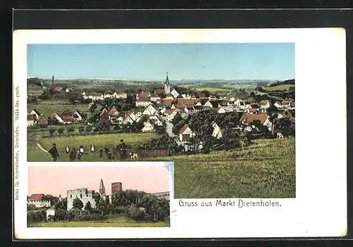 AK Markt Dietenhofen, Teilansicht mit Kirche, Ortspartie