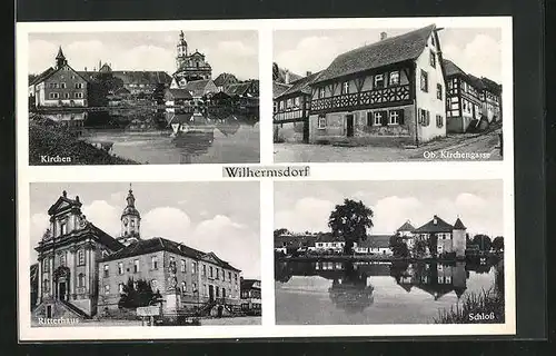 AK Wilhermsdorf, Strasse Obere Kirchengasse, Kirchen, Ritterhaus