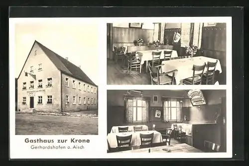 AK Gerhardshofen a. Aisch, Gasthaus zur Krone, Innenansicht