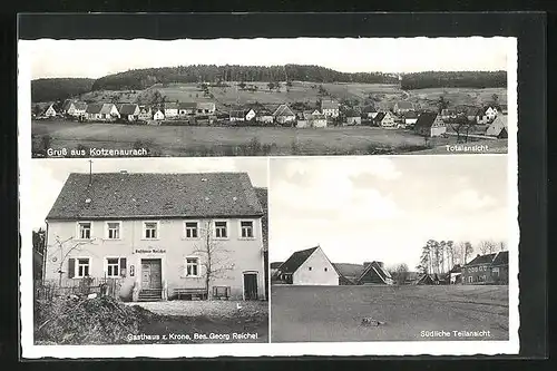 AK Kotzenaurach, Gasthaus zur Krone, Südliche Teilansicht, Totalansicht