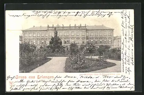 AK Erlangen, Schloss vom Schlossgarten aus