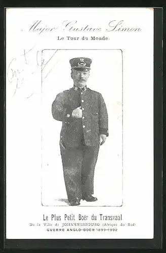 AK Major Gustave Simon, Liliputaner, Le Plus Petit Boer du Transvaal, Burenkrieg