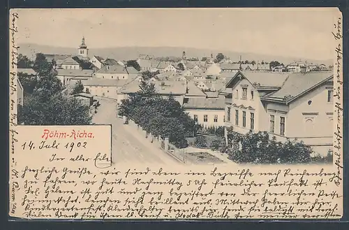 AK Böhm. Aicha, Hauptstrasse durch die Stadt