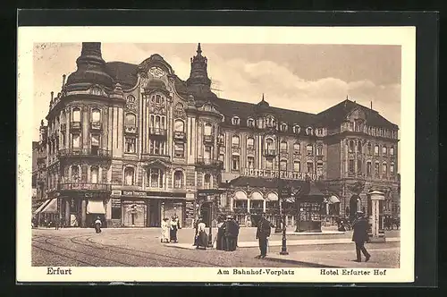 AK Erfurt, Hotel Erfurter Hof, Am Bahnhof-Vorplatz