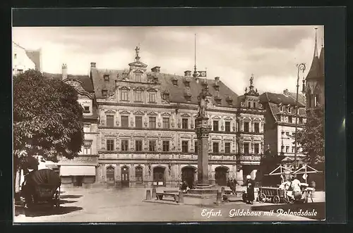 AK Erfurt, Gildehaus mit Rolandsäule