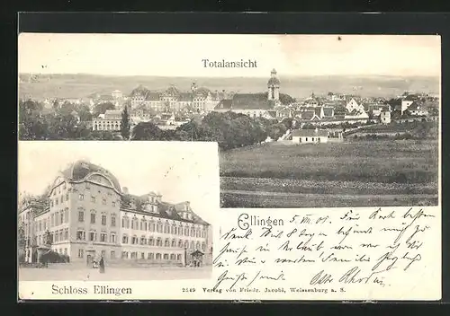 AK Ellingen, Totalansicht, Schloss Ellingen