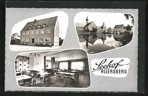 AK Allersberg /Mfr., Gasthaus Seehof, Innenansicht, Ortspartie