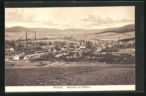 AK Hösbach-Bahnhof, Panoramablick von Westen