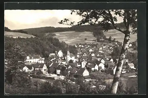 AK Heigenbrücken / Spessart, Panoramablick vom Berg