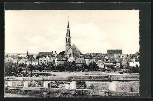 AK Hösbach, Teilansicht mit Kirche