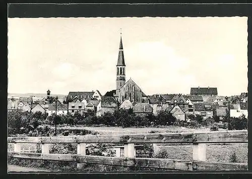 AK Hösbach, Teilansicht mit Kirche