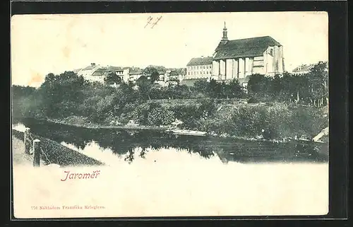 AK Josefstadt / Josefov / Jaromer, Ortsansicht mit Kirche