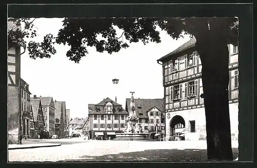 AK Schwabach, Marktplatz mit Rathaus