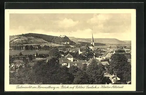 AK Hammelburg, Teilansicht mit Blick auf Schloss Saaleck & Kloster Altstadt