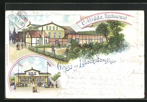 Lithographie Lübeck, Restaurant C. Hidde