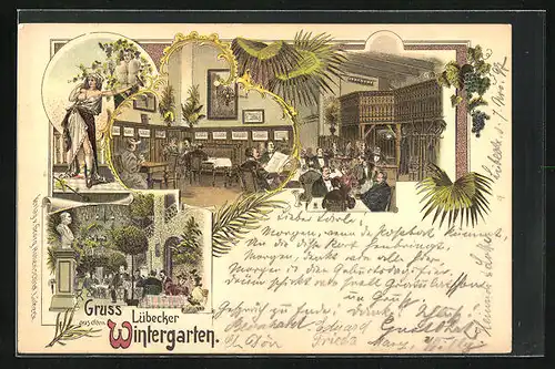 Lithographie Lübeck, Restaurant im Wintergarten
