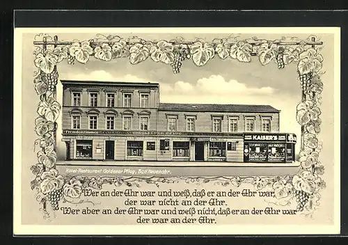 AK Bad Neuenahr, Hotel-Restaurant Goldener Pflug an der  Strasse 41 /88
