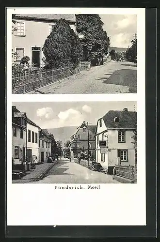 AK Pünderich /Mosel, Hotel Schneider, Strassenpartie