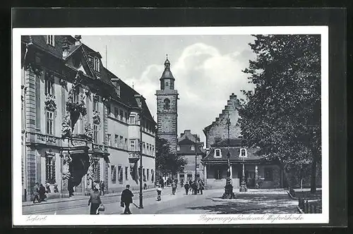 AK Erfurt, Regierungsgebäude und Wigbertikirche