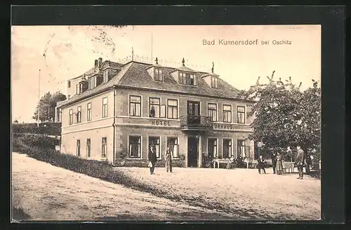 AK Bad Kunnersdorf bei Oschitz, Hotel Kurhaus