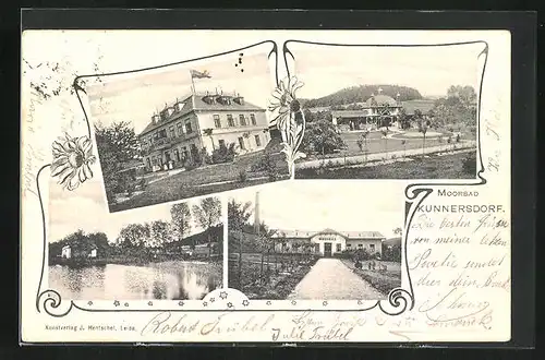 AK Kunnersdorf, Hotel Kurhaus, Pavillon, Moorbad