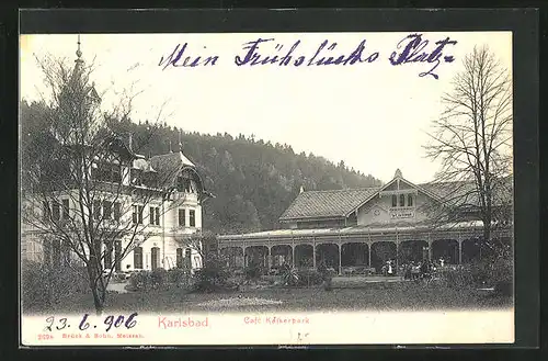 AK Karlsbad, Café Kaiserpark