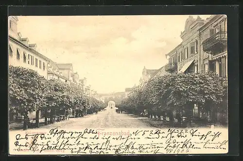 AK Franzensbad, Blick in die Kaiserstrasse