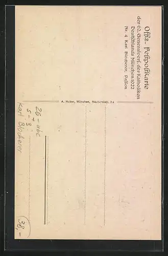 Künstler-AK sign. Karl Blocherer: München, 62. Generalversammlung der Katholiken Deutschlands 1922, Passion