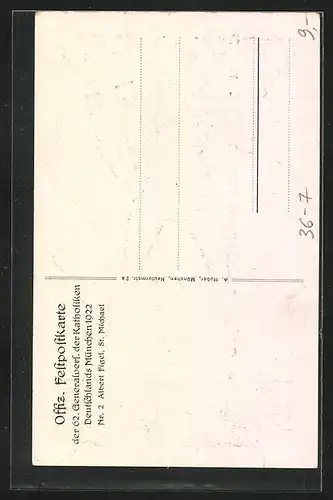 Künstler-AK München, 62. Generalversammlung der Katholiken Deutschlands 1922, St. Michael