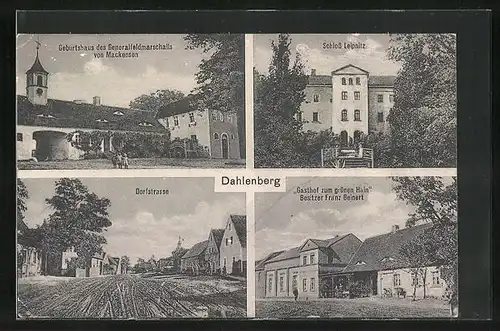AK Dahlenberg, Gasthof zum grünen Hain, Geburtshaus Mackensens, Dorfstrasse
